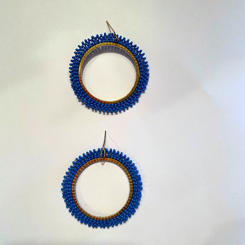 Blue statement earrings!